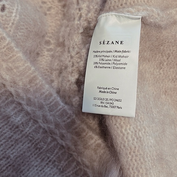 Sezane Women's V-Neck Sweater in Soft Brown - Picture 7 of 8